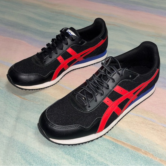 ASICS‎ Shoes Mens Size 10.5 Black Red Tiger Runner 1201A267 Synthetic Casual main image 5